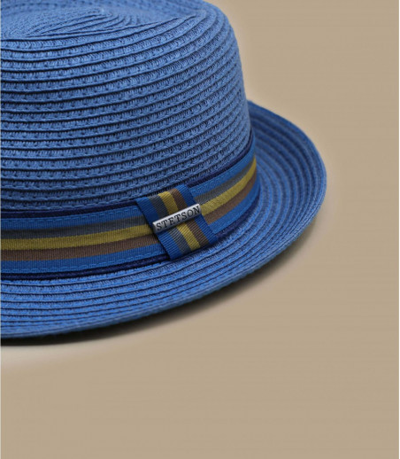 blue straw trilby Stetson